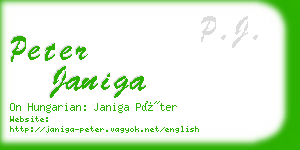 peter janiga business card